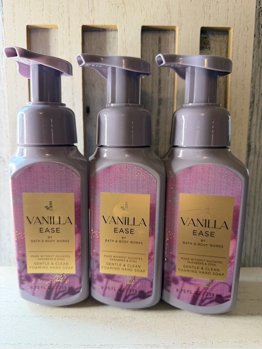 Bath & Body Works VANILLA EASE Foaming Hand Soap X3 Set Lot New Limited Edition